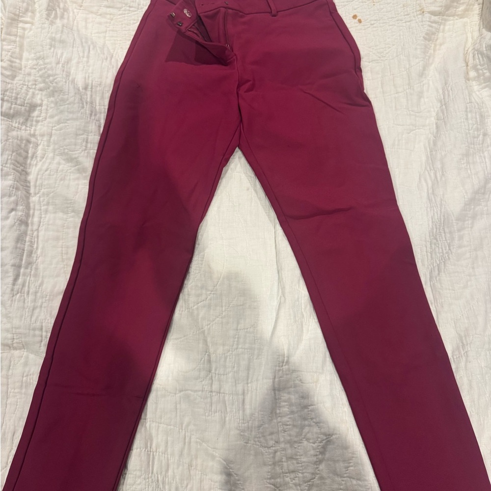 Express Red Trousers with Straight Leg Design